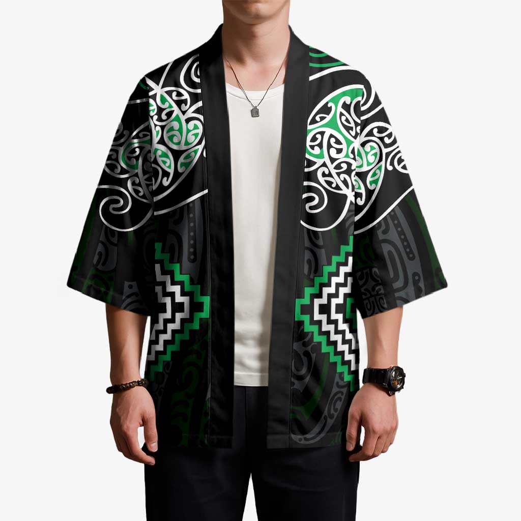 Green Aotearoa Tukutuku Manawa Tapu Kimono Ta Moko Toi Maori - Aussie Hoodie