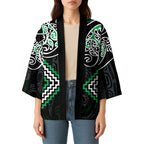 Green Aotearoa Tukutuku Manawa Tapu Kimono Ta Moko Toi Maori - Aussie Hoodie