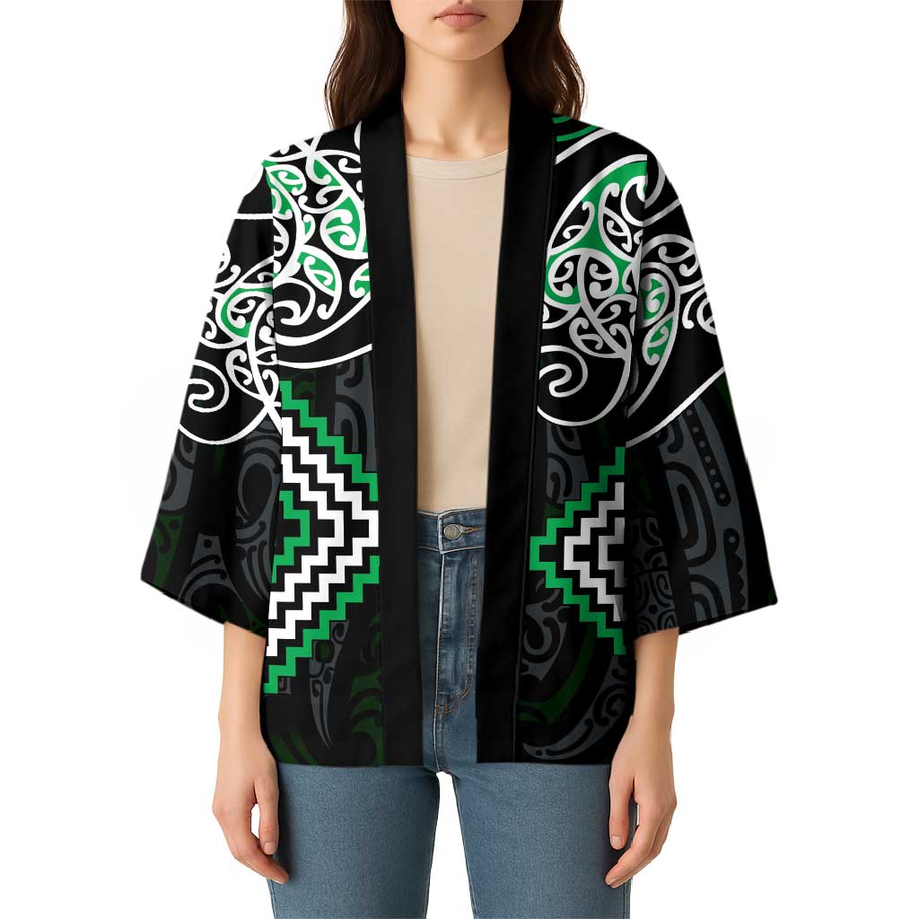 Green Aotearoa Tukutuku Manawa Tapu Kimono Ta Moko Toi Maori - Aussie Hoodie