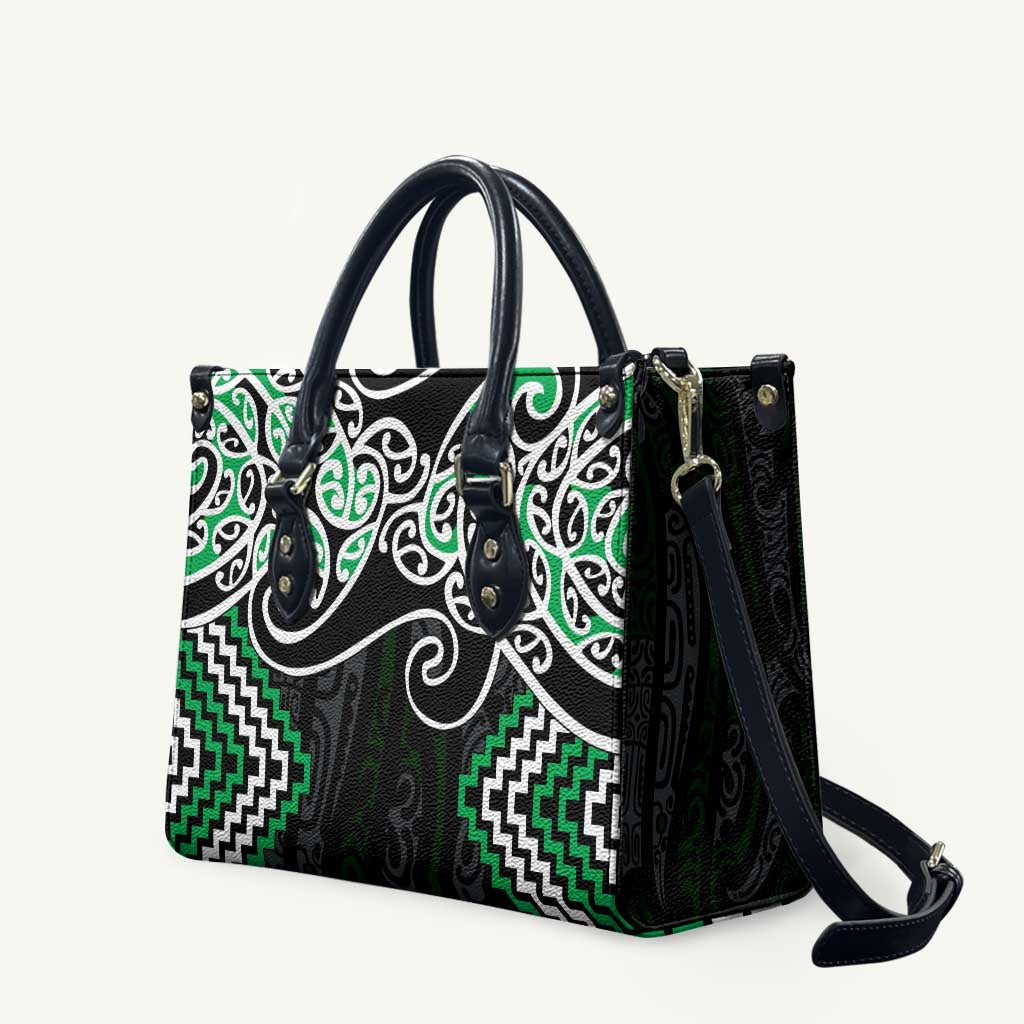 Green Aotearoa Tukutuku Manawa Tapu Leather Bag Ta Moko Toi Maori - Aussie Hoodie
