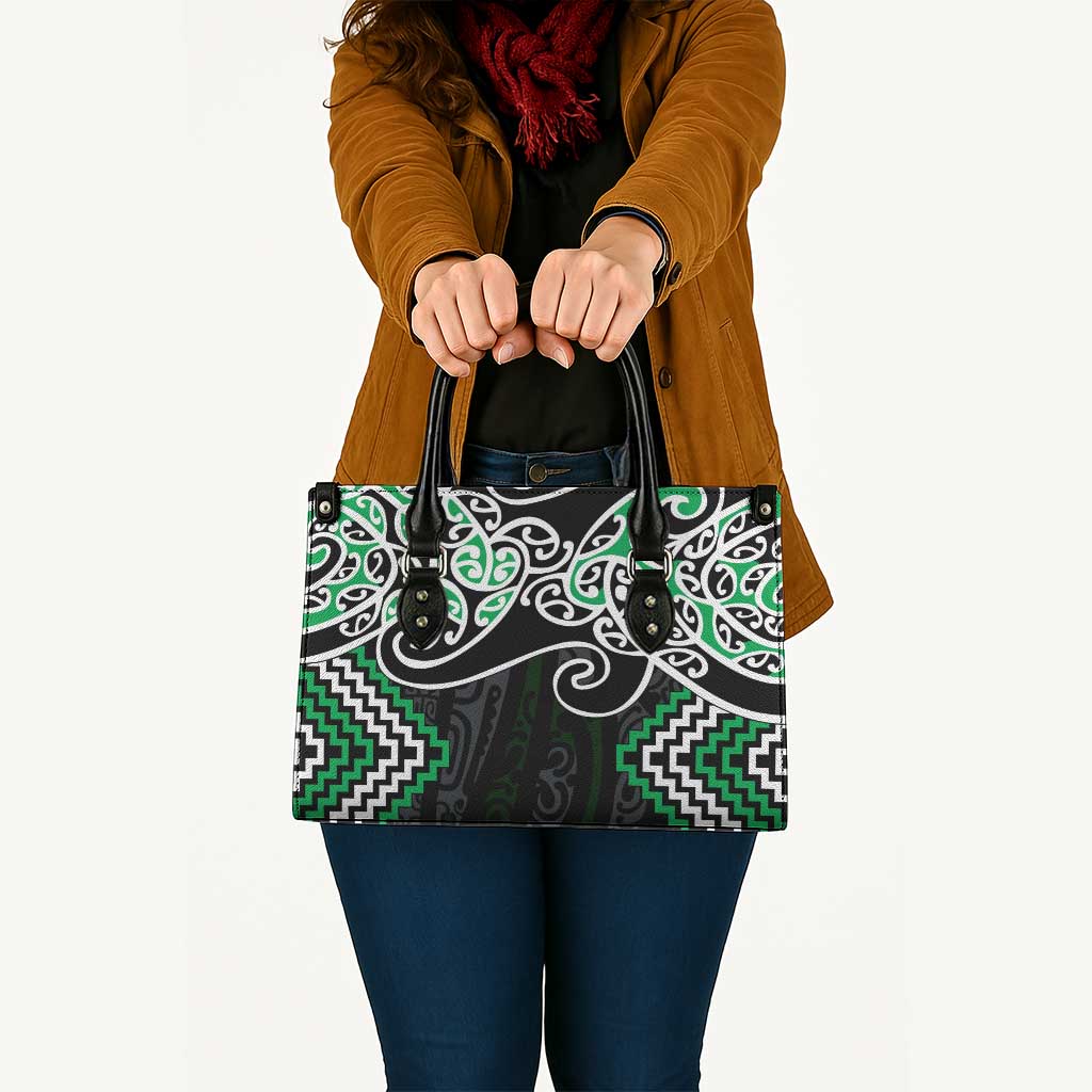 Green Aotearoa Tukutuku Manawa Tapu Leather Bag Ta Moko Toi Maori - Aussie Hoodie