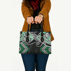 Green Aotearoa Tukutuku Manawa Tapu Leather Bag Ta Moko Toi Maori - Aussie Hoodie