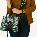 Green Aotearoa Tukutuku Manawa Tapu Leather Bag Ta Moko Toi Maori - Aussie Hoodie