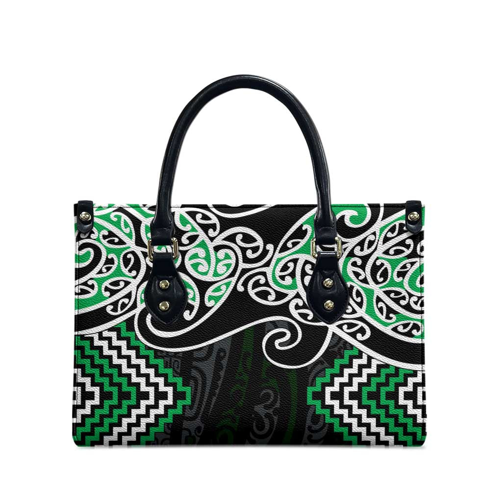 Green Aotearoa Tukutuku Manawa Tapu Leather Bag Ta Moko Toi Maori - Aussie Hoodie