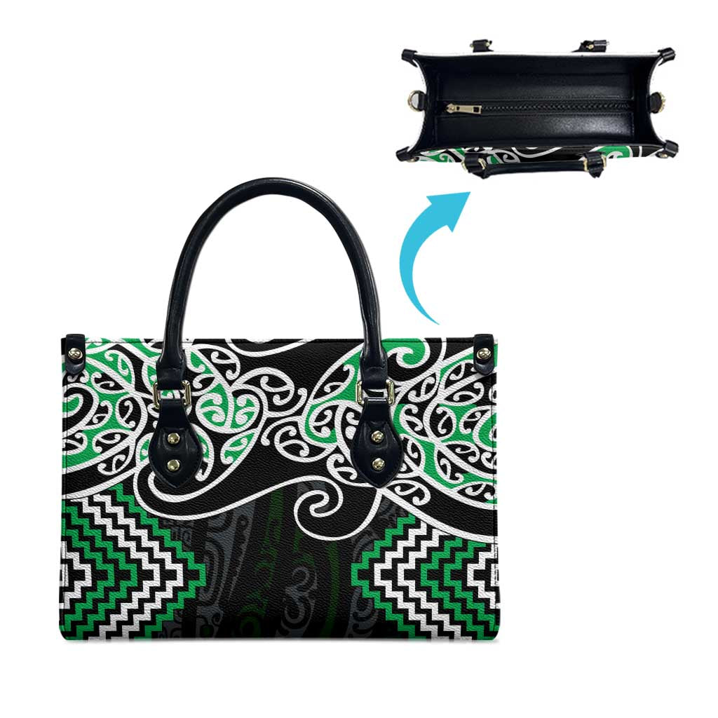 Green Aotearoa Tukutuku Manawa Tapu Leather Bag Ta Moko Toi Maori - Aussie Hoodie