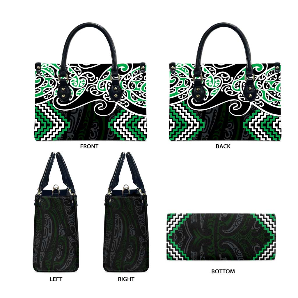 Green Aotearoa Tukutuku Manawa Tapu Leather Bag Ta Moko Toi Maori - Aussie Hoodie