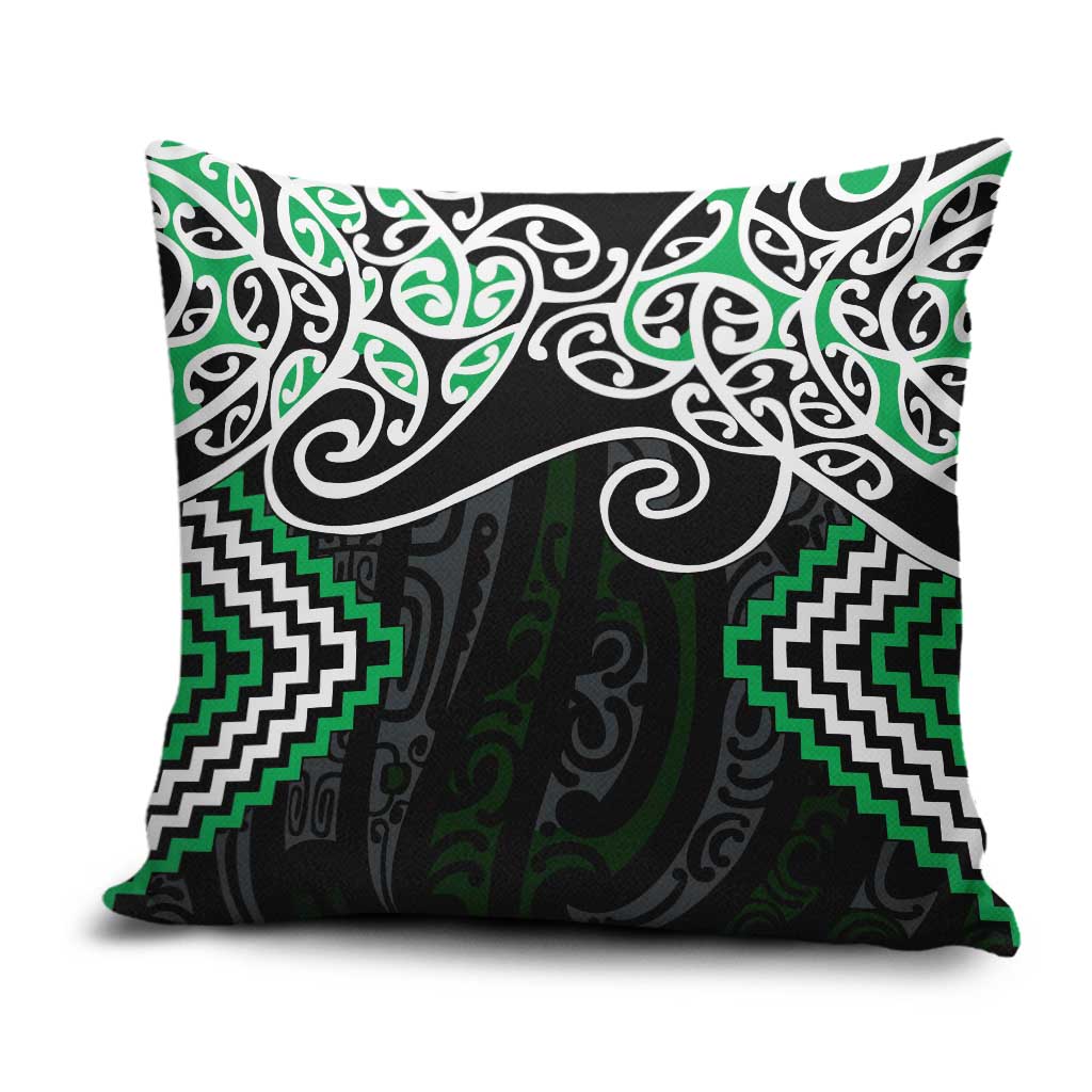 Green Aotearoa Tukutuku Manawa Tapu Pillow Cover Ta Moko Toi Maori - Aussie Hoodie