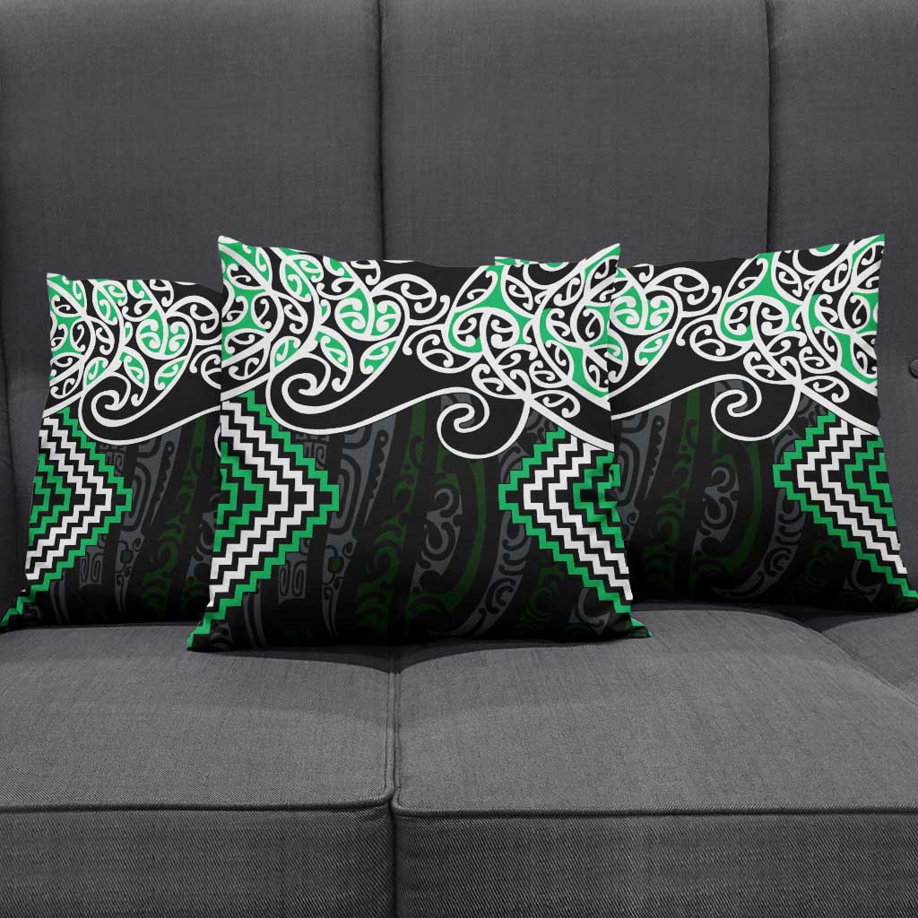 Green Aotearoa Tukutuku Manawa Tapu Pillow Cover Ta Moko Toi Maori - Aussie Hoodie