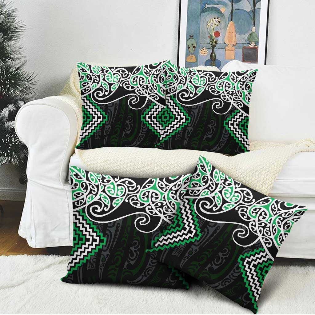 Green Aotearoa Tukutuku Manawa Tapu Pillow Cover Ta Moko Toi Maori - Aussie Hoodie