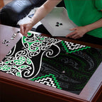 Green Aotearoa Tukutuku Manawa Tapu Puzzle Ta Moko Toi Maori - Aussie Hoodie