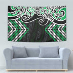 Green Aotearoa Tukutuku Manawa Tapu Tapestry Ta Moko Toi Maori