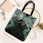 Green Aotearoa Tukutuku Manawa Tapu Tote Bag Ta Moko Toi Maori - Aussie Hoodie