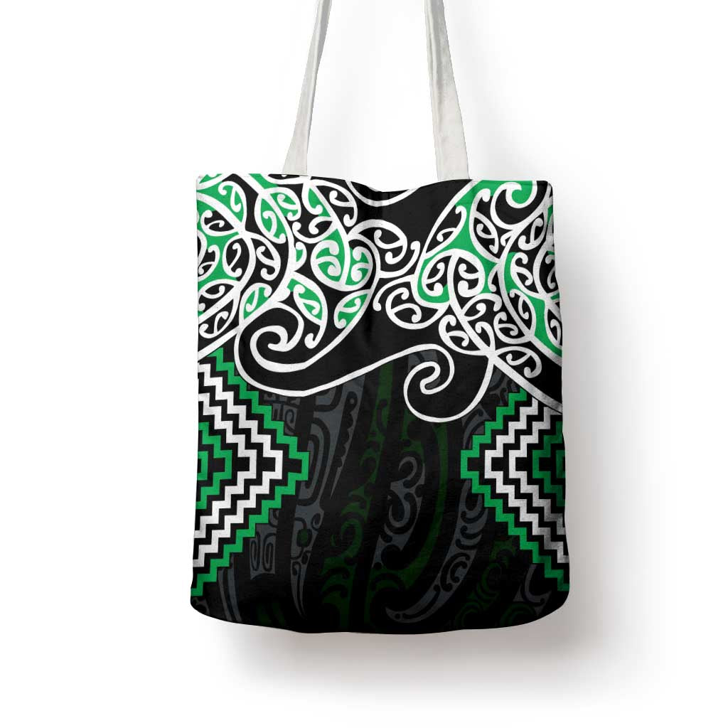 Green Aotearoa Tukutuku Manawa Tapu Tote Bag Ta Moko Toi Maori - Aussie Hoodie