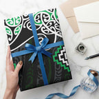 Green Aotearoa Tukutuku Manawa Tapu Wrapping Paper Ta Moko Toi Maori - Aussie Hoodie
