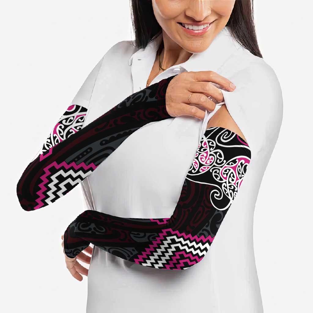 Pink Aotearoa Tukutuku Manawa Tapu Arm Sleeves Ta Moko Toi Maori - Aussie Hoodie