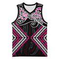 Pink Aotearoa Tukutuku Manawa Tapu Basketball Jersey Ta Moko Toi Maori - Aussie Hoodie