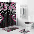 Pink Aotearoa Tukutuku Manawa Tapu Bathroom Set Ta Moko Toi Maori - Aussie Hoodie