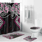 Pink Aotearoa Tukutuku Manawa Tapu Bathroom Set Ta Moko Toi Maori - Aussie Hoodie