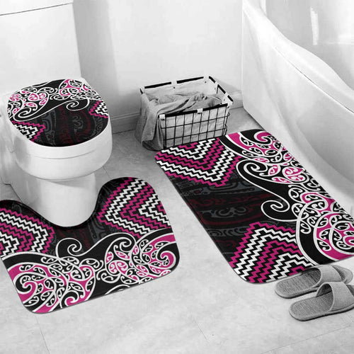 Pink Aotearoa Tukutuku Manawa Tapu Bathroom Set Ta Moko Toi Maori - Aussie Hoodie