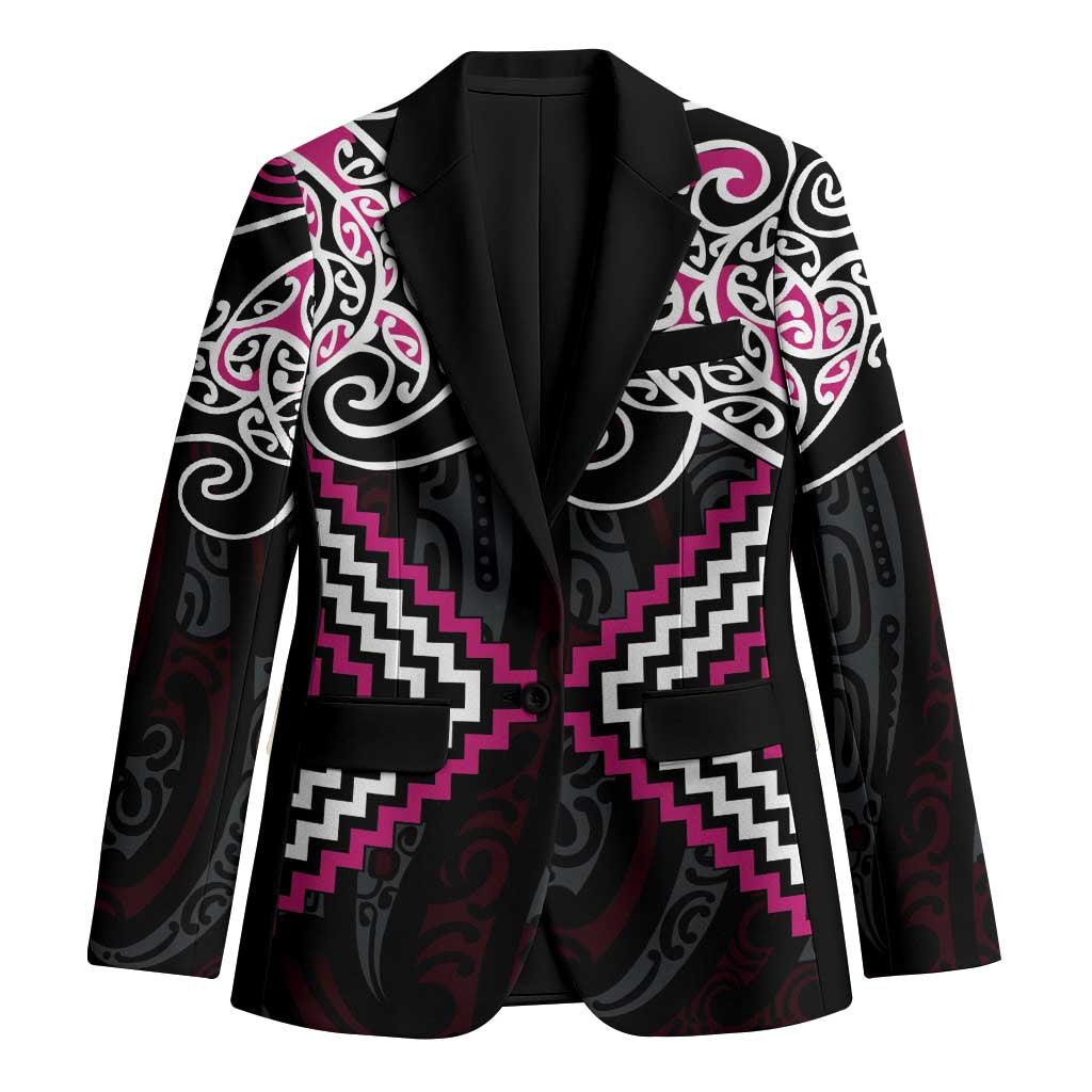 Pink Aotearoa Tukutuku Manawa Tapu Blazer Ta Moko Toi Maori - Aussie Hoodie