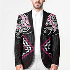 Pink Aotearoa Tukutuku Manawa Tapu Blazer Ta Moko Toi Maori - Aussie Hoodie