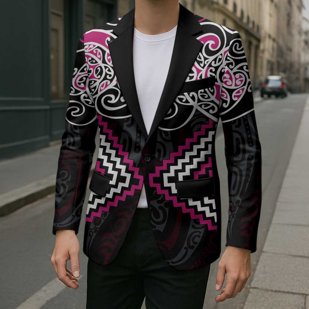 Pink Aotearoa Tukutuku Manawa Tapu Blazer Ta Moko Toi Maori - Aussie Hoodie
