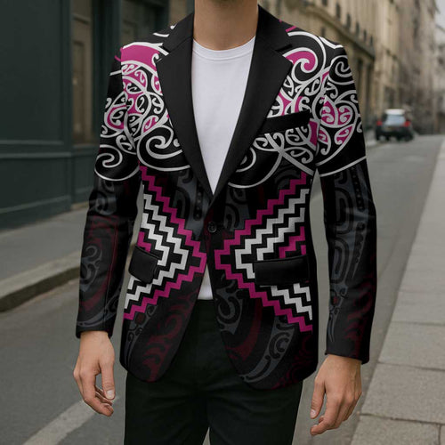 Pink Aotearoa Tukutuku Manawa Tapu Blazer Ta Moko Toi Maori - Aussie Hoodie