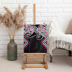 Pink Aotearoa Tukutuku Manawa Tapu Canvas Wall Art Ta Moko Toi Maori