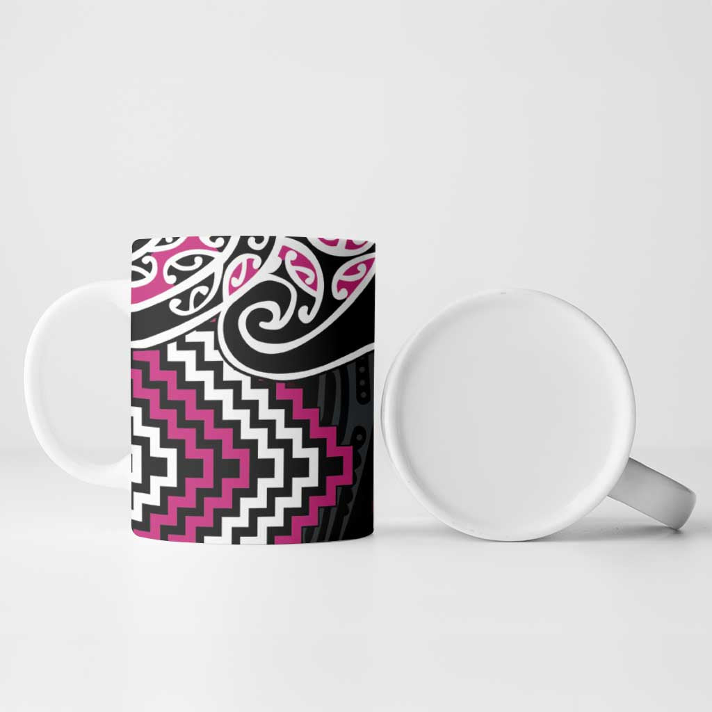 Pink Aotearoa Tukutuku Manawa Tapu Ceramic Mug Ta Moko Toi Maori - Aussie Hoodie