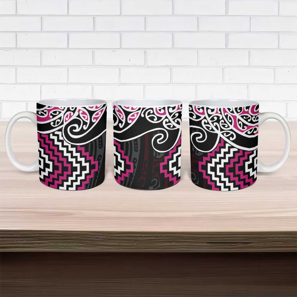 Pink Aotearoa Tukutuku Manawa Tapu Ceramic Mug Ta Moko Toi Maori - Aussie Hoodie