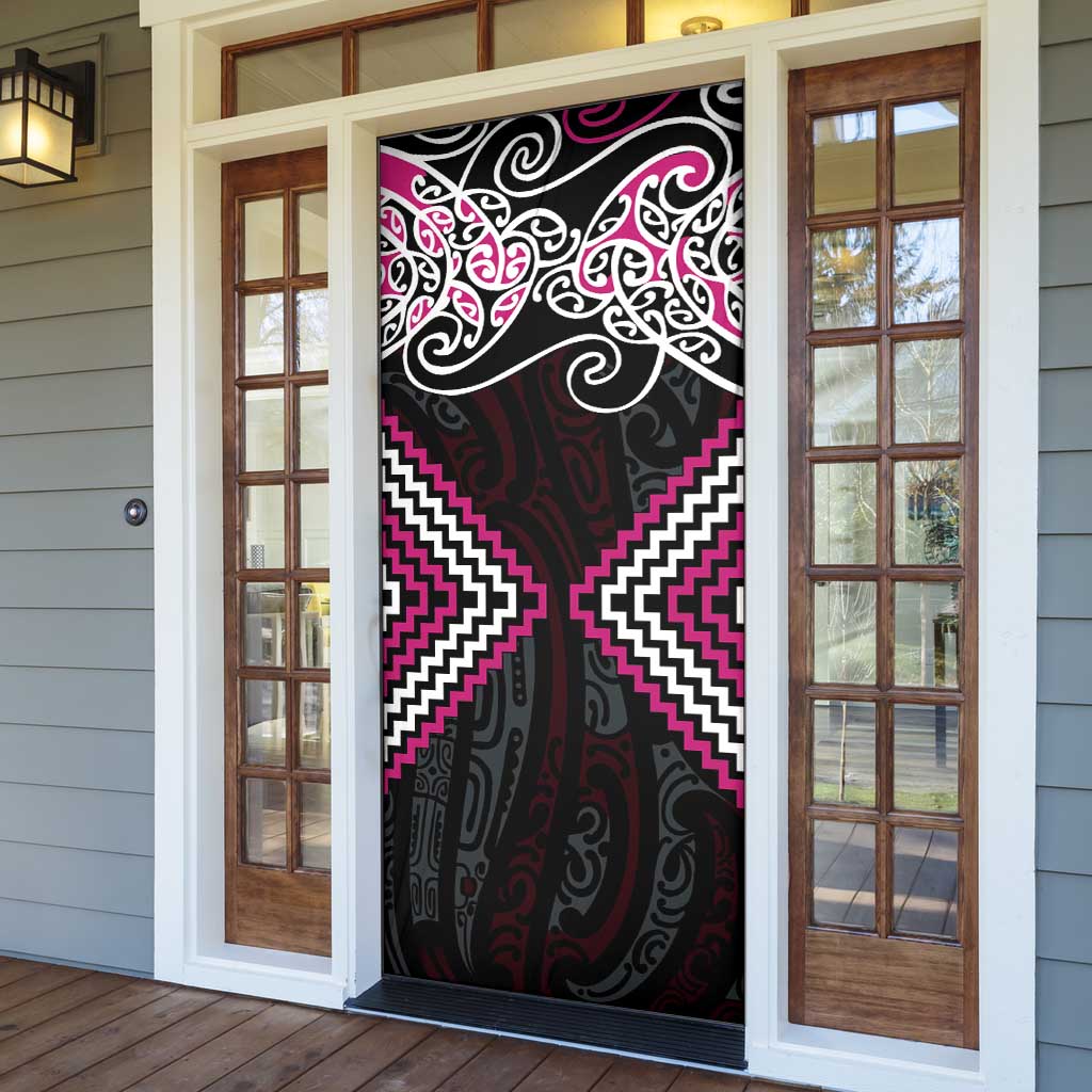 Pink Aotearoa Tukutuku Manawa Tapu Door Cover Ta Moko Toi Maori - Aussie Hoodie