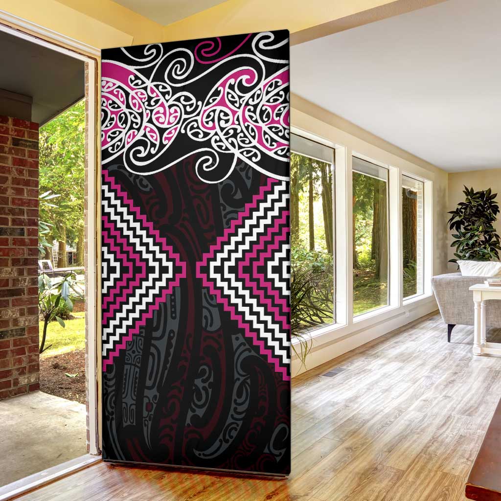 Pink Aotearoa Tukutuku Manawa Tapu Door Cover Ta Moko Toi Maori - Aussie Hoodie