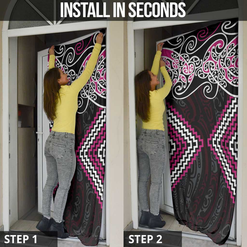 Pink Aotearoa Tukutuku Manawa Tapu Door Cover Ta Moko Toi Maori - Aussie Hoodie