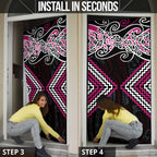 Pink Aotearoa Tukutuku Manawa Tapu Door Cover Ta Moko Toi Maori - Aussie Hoodie