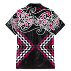 Pink Aotearoa Tukutuku Manawa Tapu Family Matching Mermaid Dress and Hawaiian Shirt Ta Moko Toi Maori