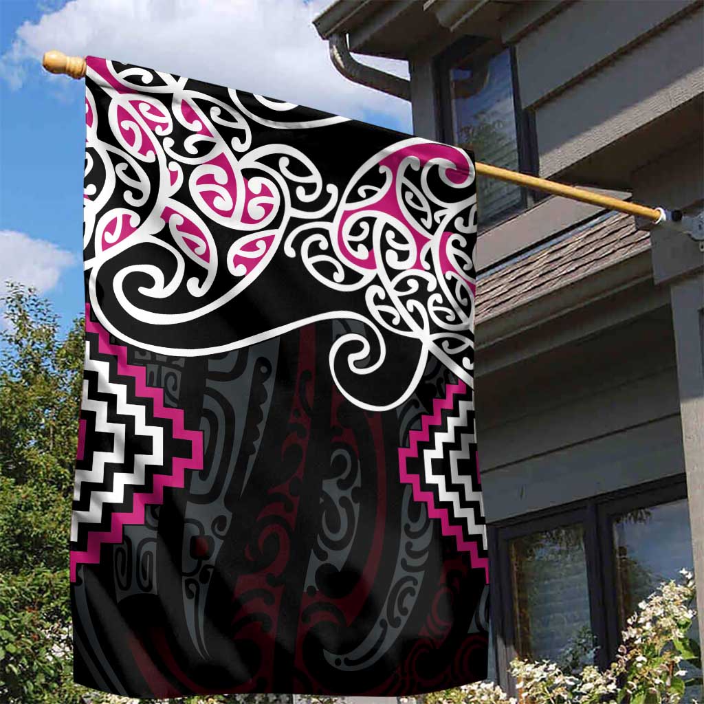 Pink Aotearoa Tukutuku Manawa Tapu Garden Flag Ta Moko Toi Maori