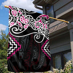 Pink Aotearoa Tukutuku Manawa Tapu Garden Flag Ta Moko Toi Maori