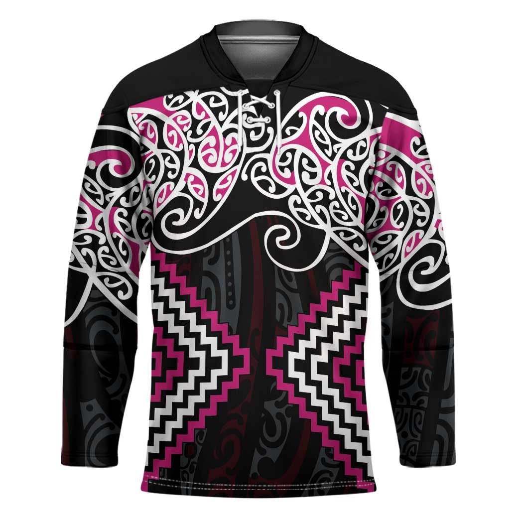 Pink Aotearoa Tukutuku Manawa Tapu Hockey Jersey Ta Moko Toi Maori - Aussie Hoodie