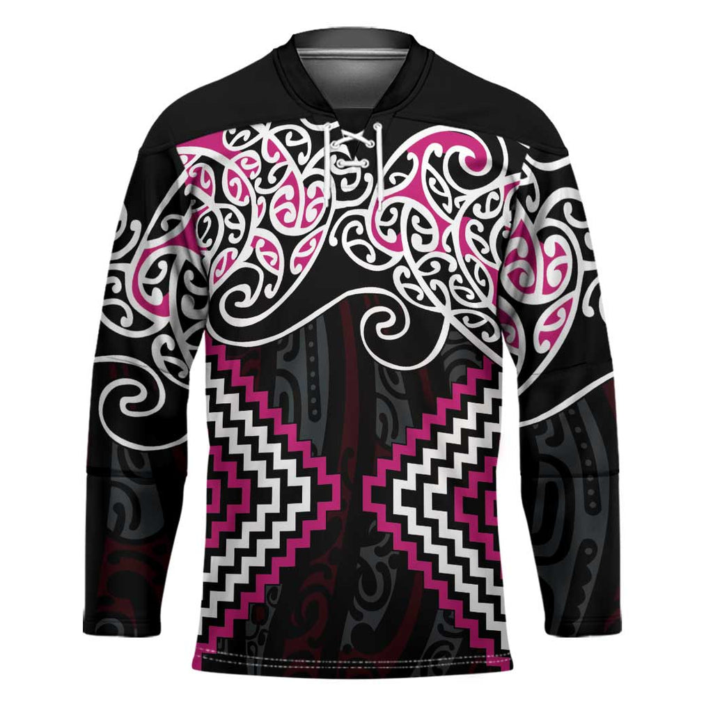 Pink Aotearoa Tukutuku Manawa Tapu Hockey Jersey Ta Moko Toi Maori - Aussie Hoodie