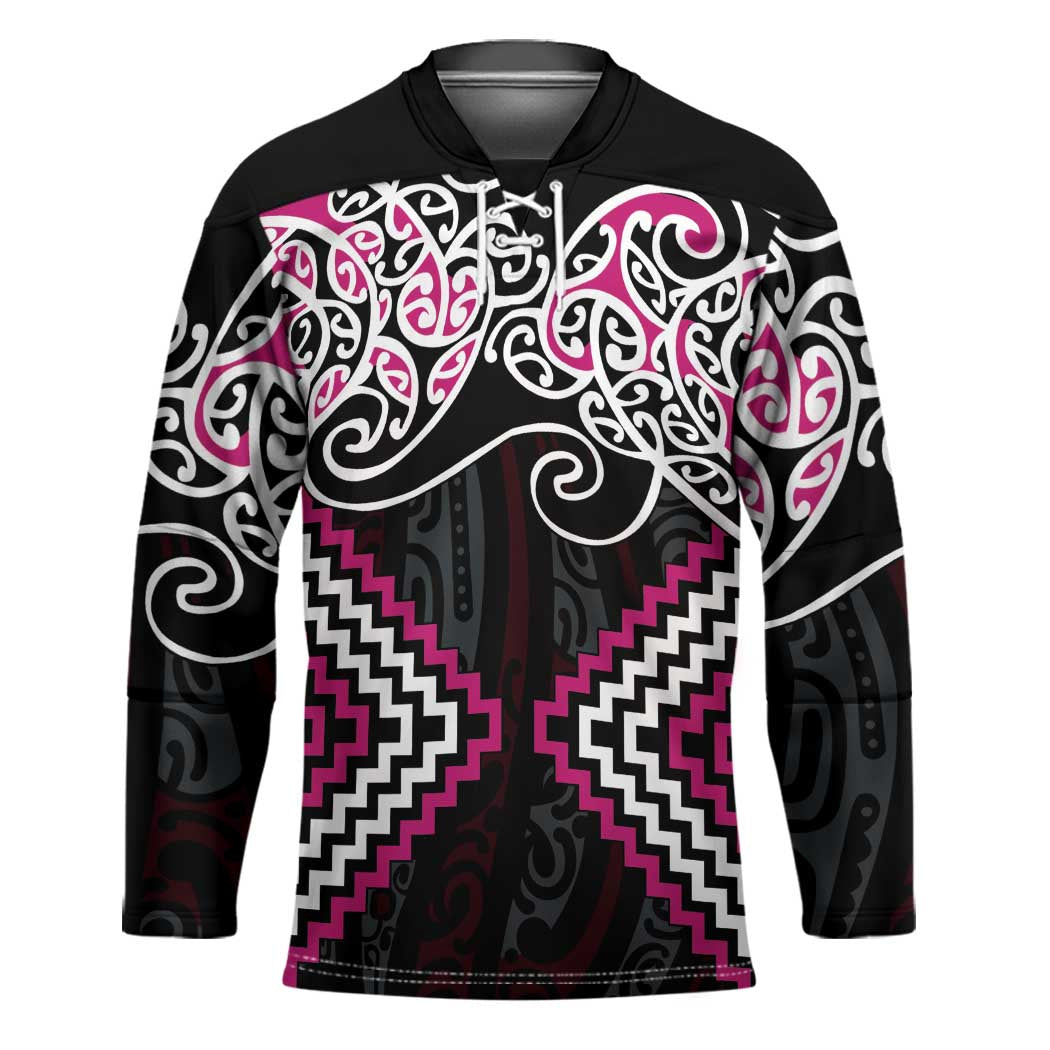Pink Aotearoa Tukutuku Manawa Tapu Hockey Jersey Ta Moko Toi Maori - Aussie Hoodie