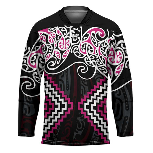 Pink Aotearoa Tukutuku Manawa Tapu Hockey Jersey Ta Moko Toi Maori - Aussie Hoodie