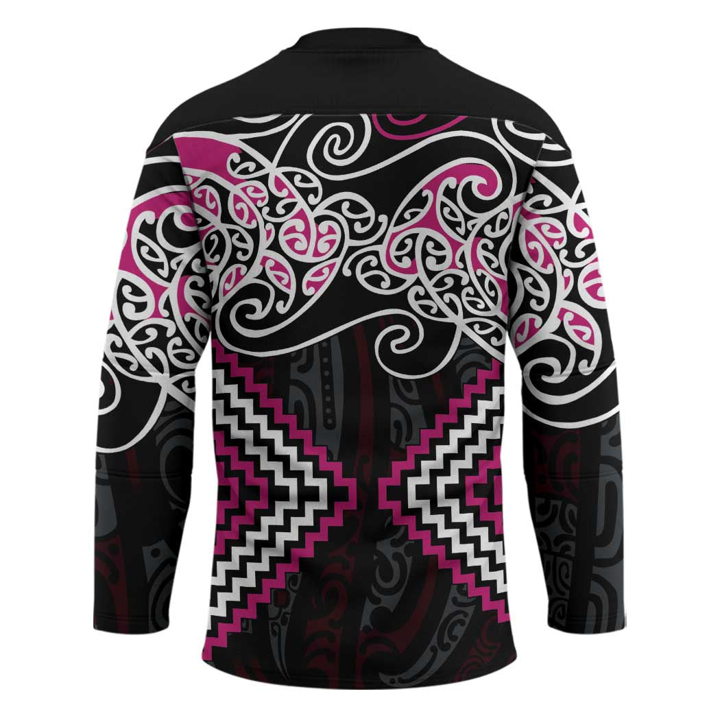 Pink Aotearoa Tukutuku Manawa Tapu Hockey Jersey Ta Moko Toi Maori - Aussie Hoodie