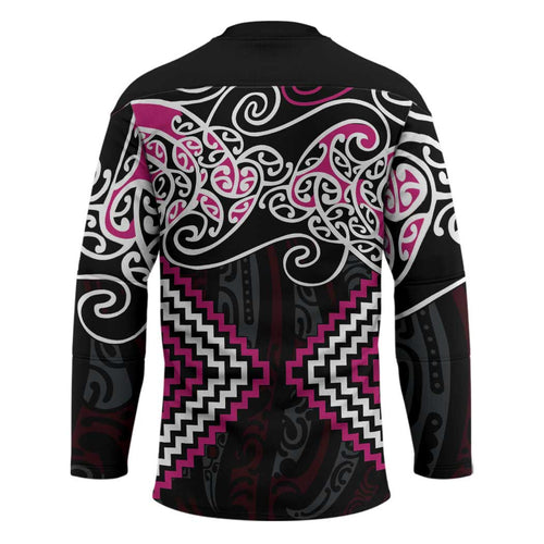Pink Aotearoa Tukutuku Manawa Tapu Hockey Jersey Ta Moko Toi Maori - Aussie Hoodie
