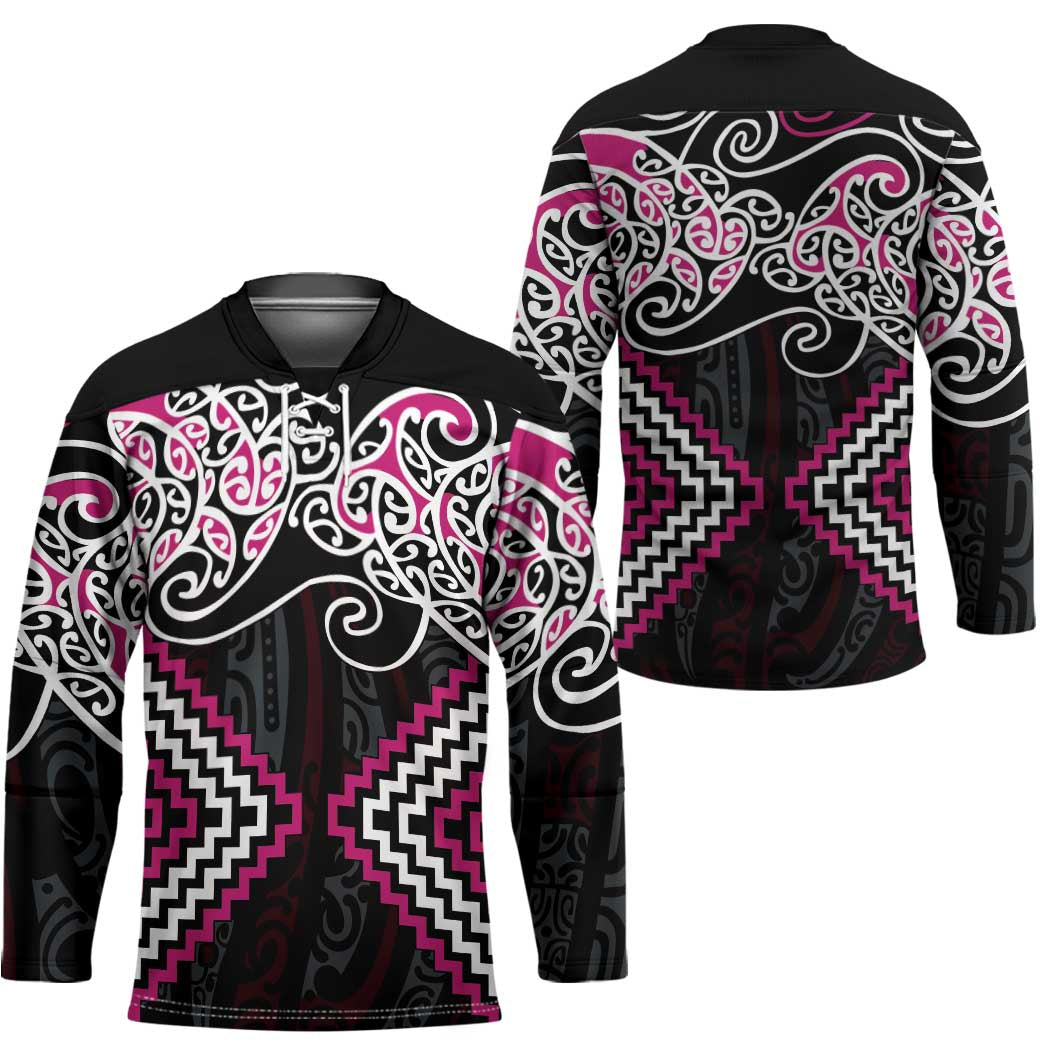 Pink Aotearoa Tukutuku Manawa Tapu Hockey Jersey Ta Moko Toi Maori - Aussie Hoodie