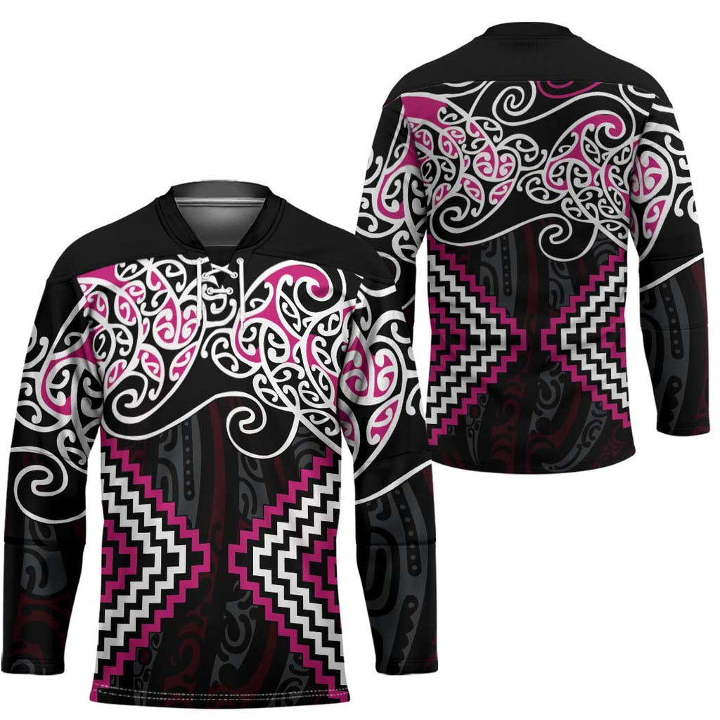 Pink Aotearoa Tukutuku Manawa Tapu Hockey Jersey Ta Moko Toi Maori - Aussie Hoodie