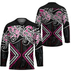 Pink Aotearoa Tukutuku Manawa Tapu Hockey Jersey Ta Moko Toi Maori - Aussie Hoodie