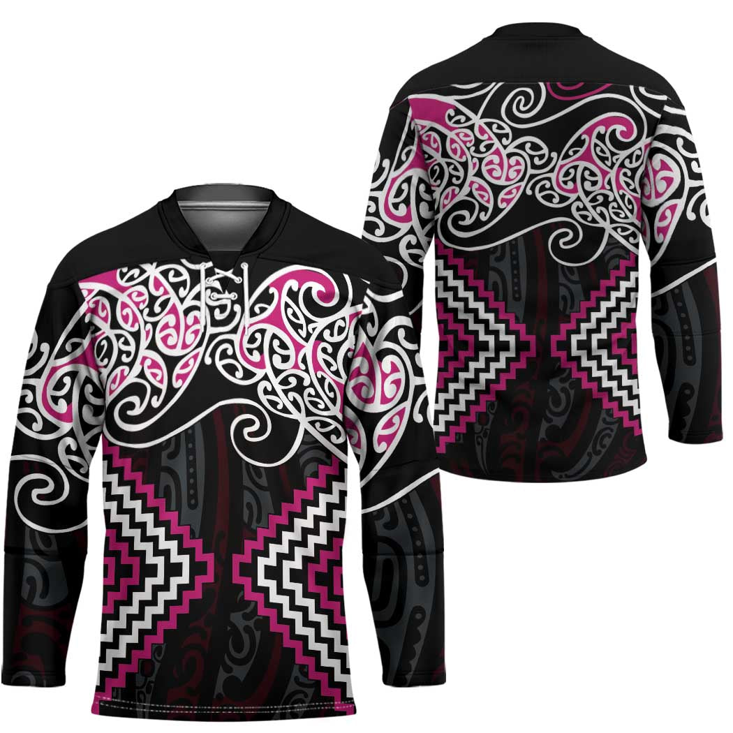 Pink Aotearoa Tukutuku Manawa Tapu Hockey Jersey Ta Moko Toi Maori - Aussie Hoodie