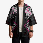 Pink Aotearoa Tukutuku Manawa Tapu Kimono Ta Moko Toi Maori - Aussie Hoodie