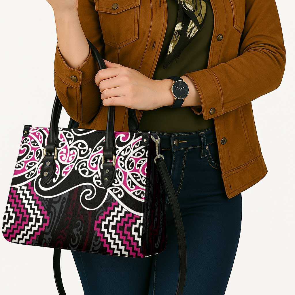 Pink Aotearoa Tukutuku Manawa Tapu Leather Bag Ta Moko Toi Maori - Aussie Hoodie