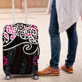 Pink Aotearoa Tukutuku Manawa Tapu Luggage Cover Ta Moko Toi Maori